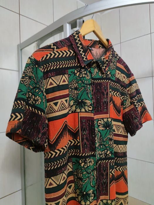 Koszulka bluzka L koszula Manfinity hawajska t-shirt polo kolorowa pol