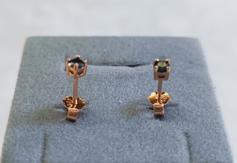 Kolczyki różowe złoto + moissanity_silent luxury