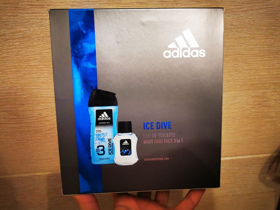 Adidas Ice Dive żel pod prysznic włosy twarz + woda toaletowa