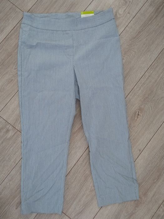 George spodnie w paski eleganckie wysoki stan M 38 szare proste