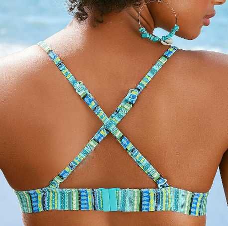 Bikini triangular em tons azuis (NOVO COM ETIQUETA)