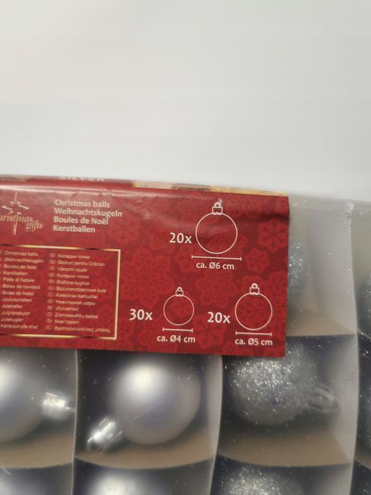 Bombki Choinkowe Plastikowe Srebrne 70Sztuk! Christmas Gifts