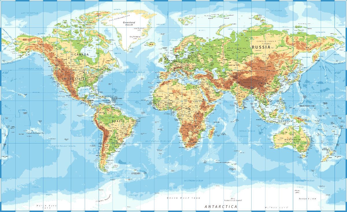 Mapa Świata 100 Cm X163 Cm Baner Obraz