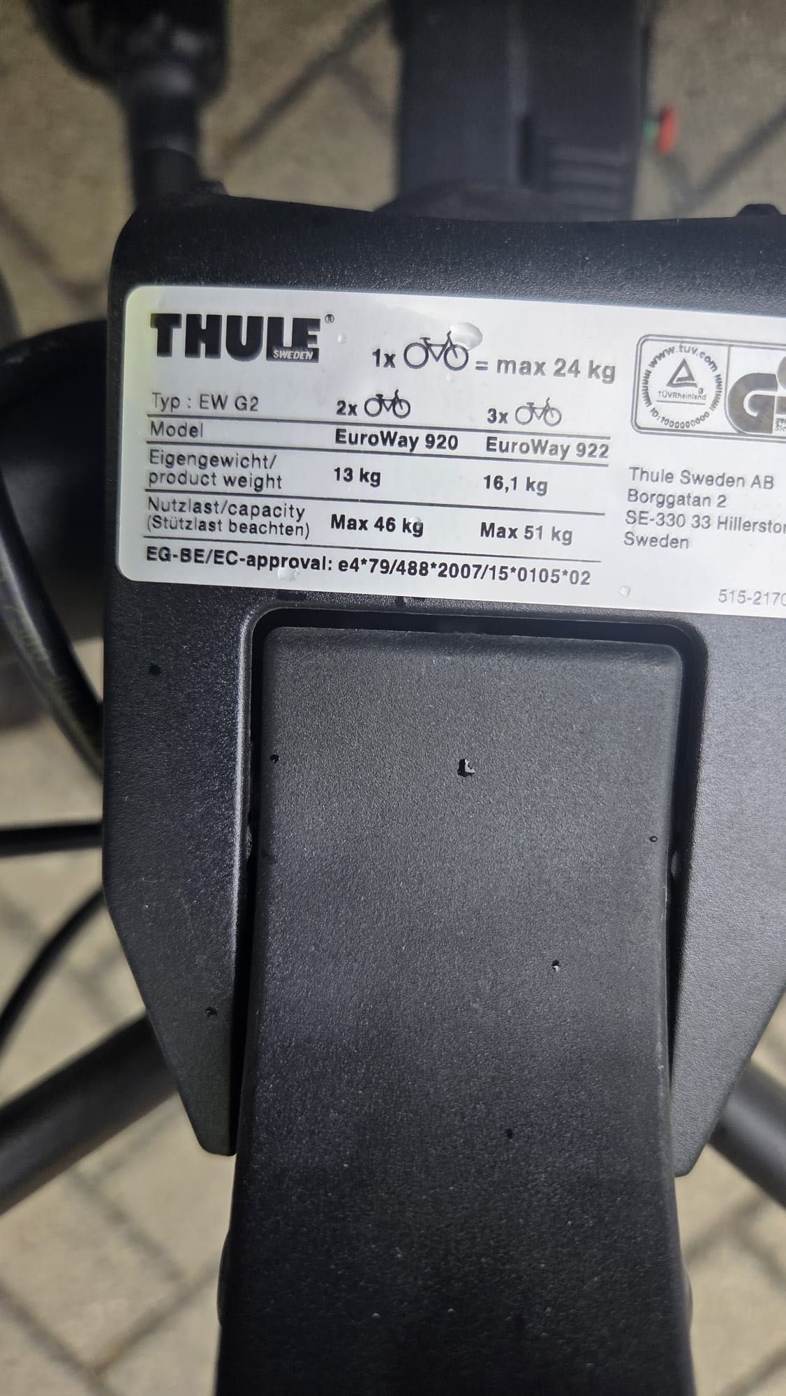 Bagażnik Rowerowy G2 Thule Euroway 922