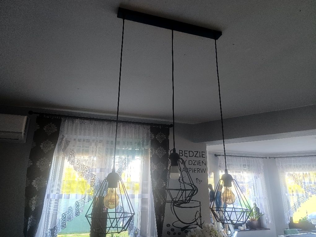 Żyrandol 2szt lampa loft wisząca potrójna