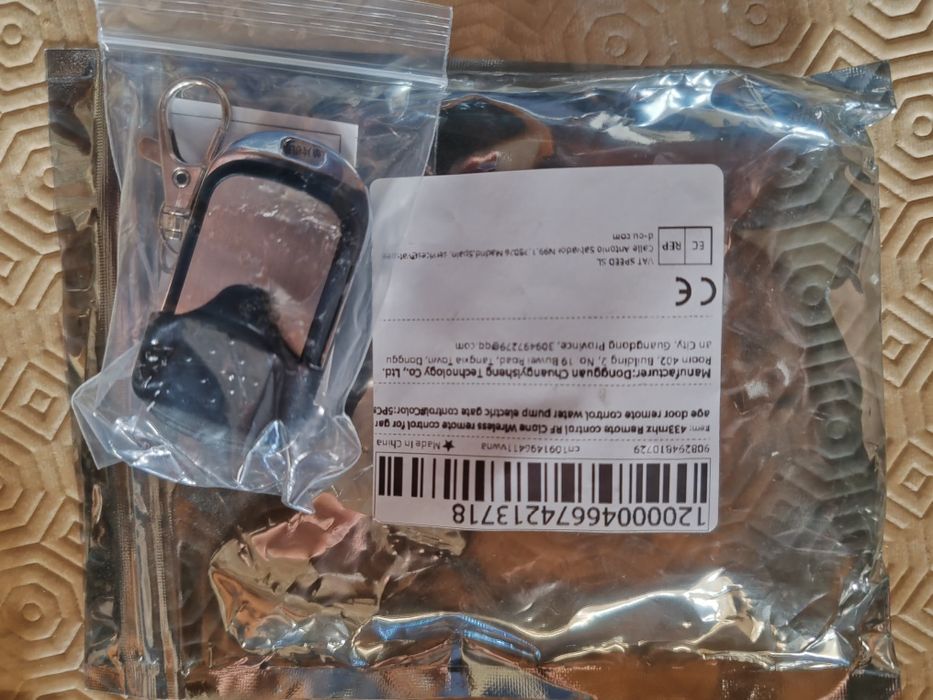 Comando de portão 433MHz learning code com 4 botões