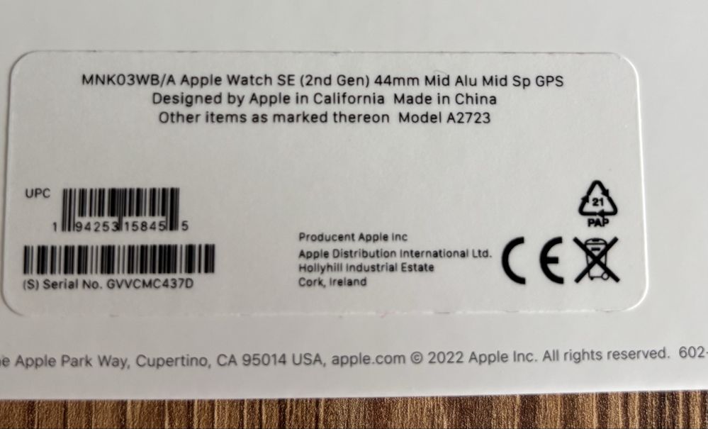 Apple Watch SE 2 gen 44mm