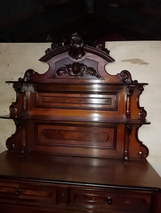 Piękna komoda z nadstawką orzechowa antyk secesja