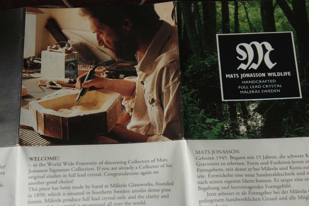 Escultura de Alce em Cristal Mats Jonasson