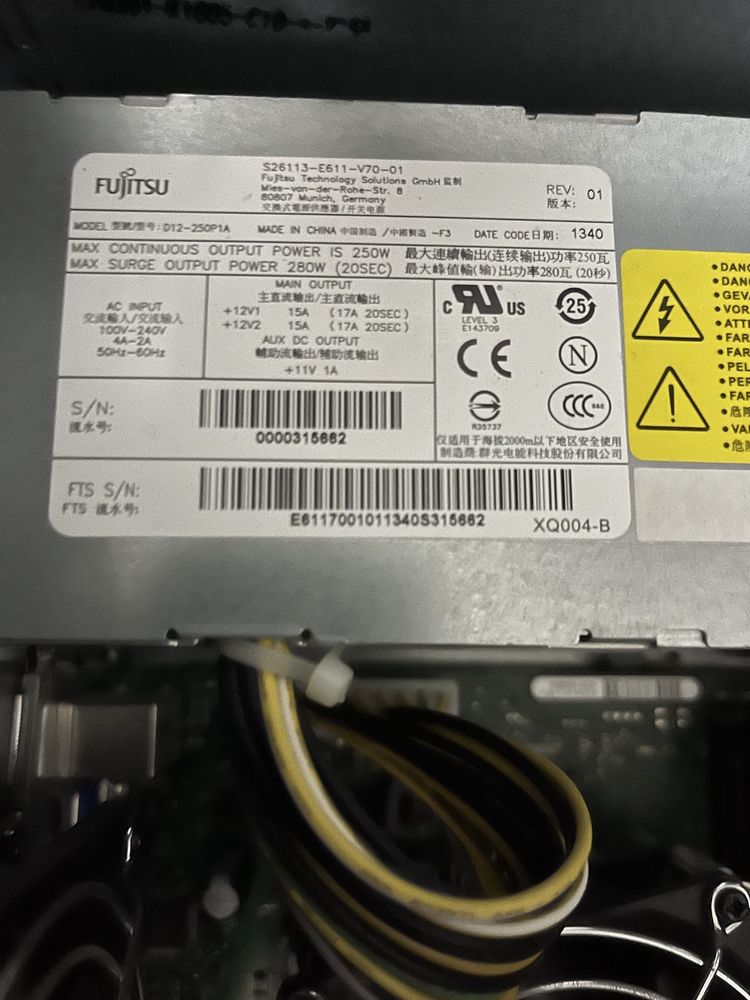 Блок питания 250w Fujitsu E420 E700 P420 P700 P710 P720 756 P910 920