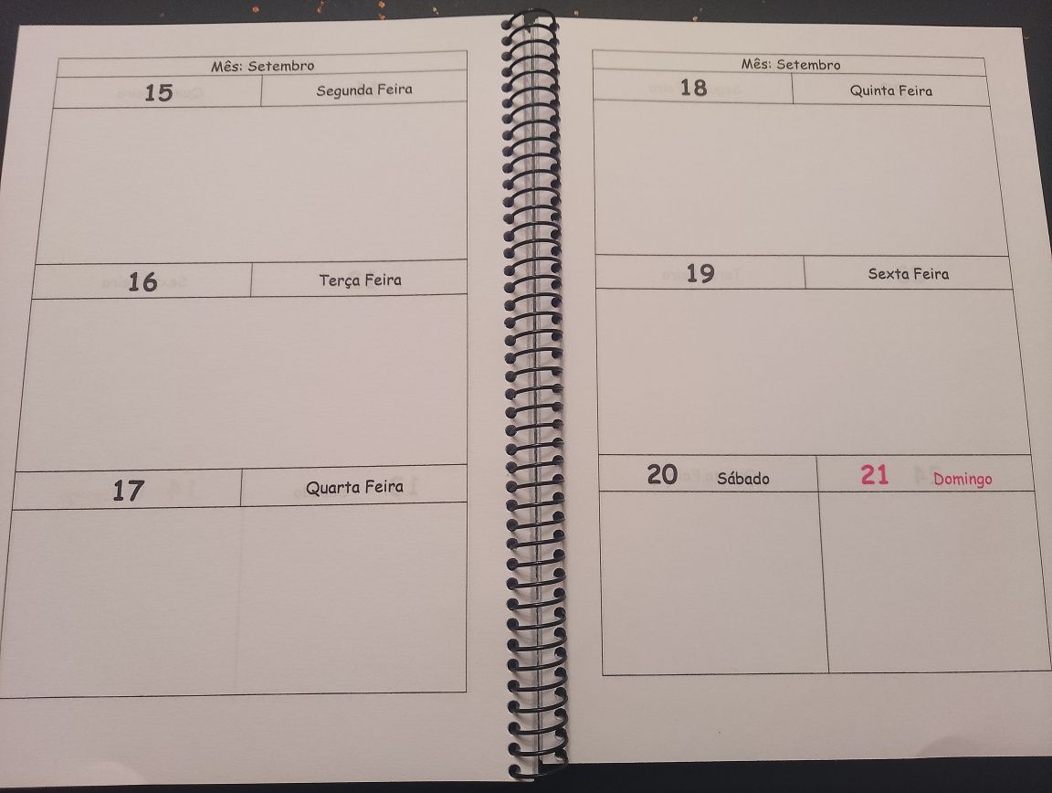 Agenda personalizada 2025 com portes incluídos