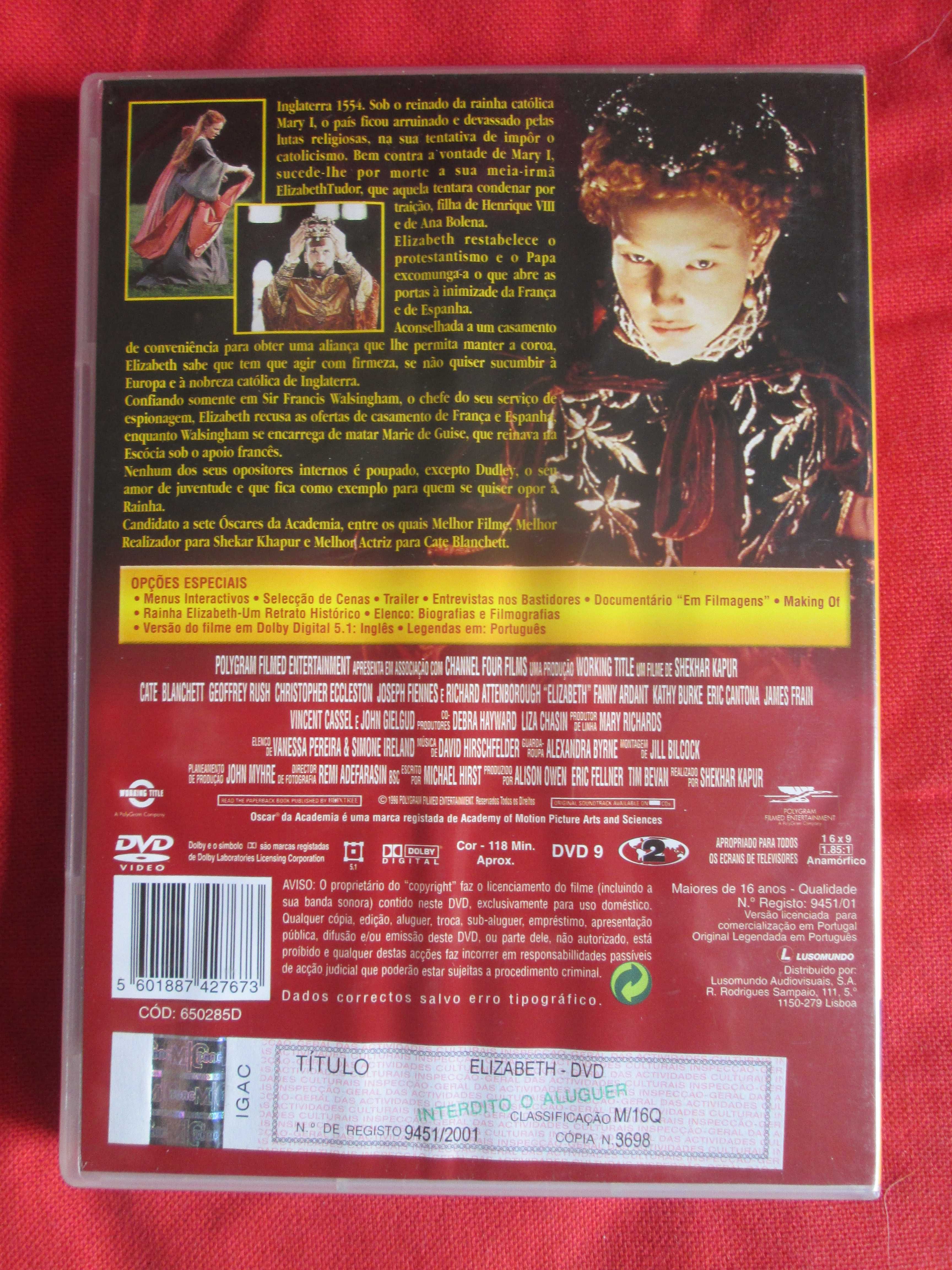 DVD Elisabeth, Cate Blanchett, Liz Gilles, Geoffrey Rush, Paul Fox