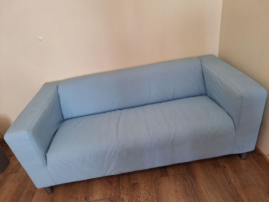 Pokrycie sofy dwuosobowej klippan niebieskie