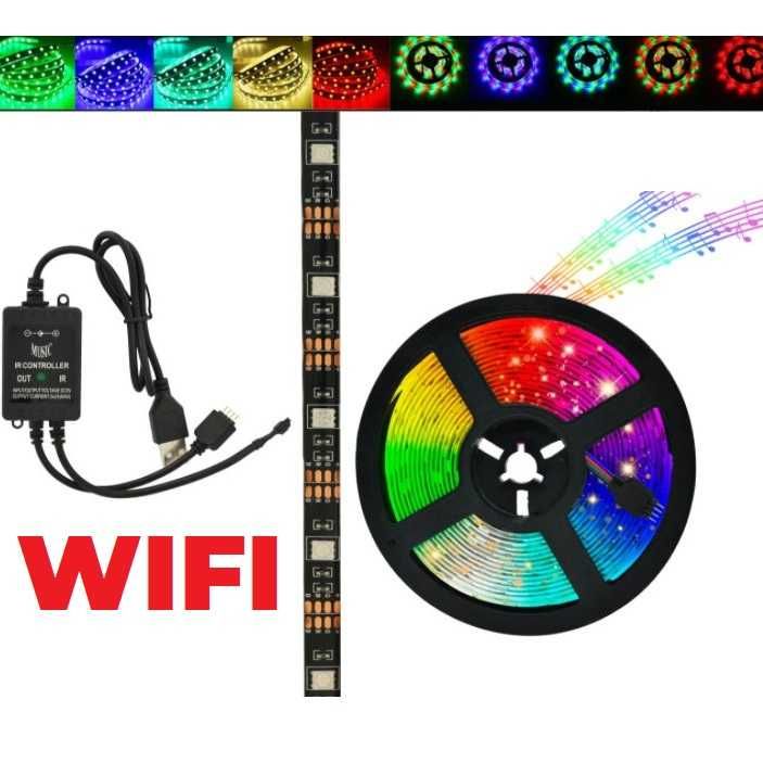 Світлодіодна стрічка RGB LED 5 м IP65 з пультом та блоком живлення USB