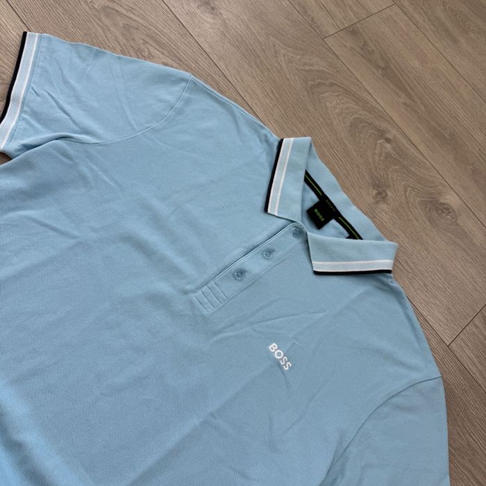 Елегантна Блакитна Футболка Поло Босс BOSS White, Розмір XXL, оригінал