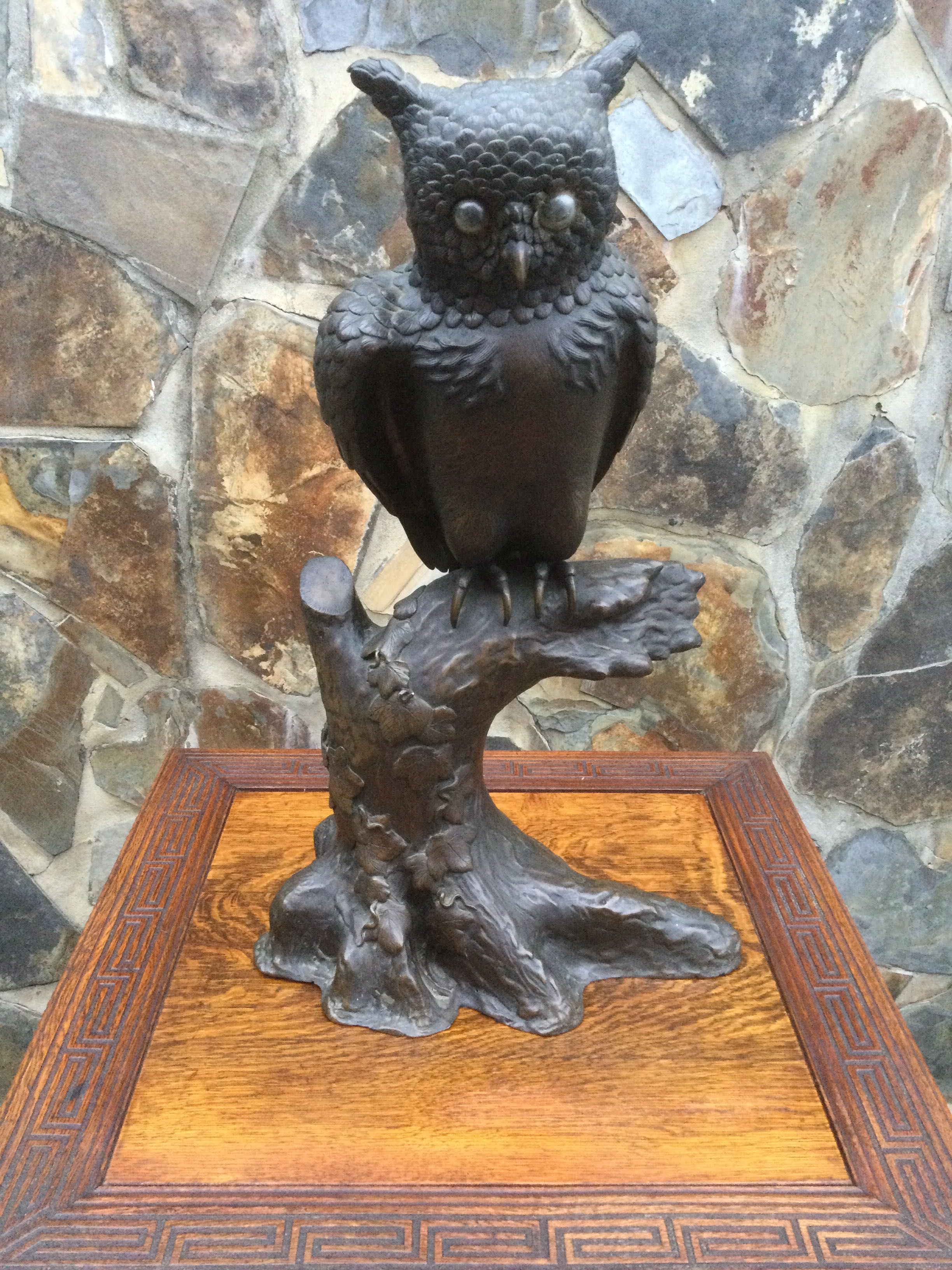 Escultura Chinesa Mocho Bronze séc XIX China 62 cm 16 kg