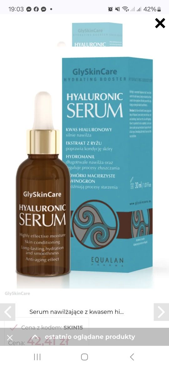 Serum nawilżające z kwasem hialuronowym GlySkinCare