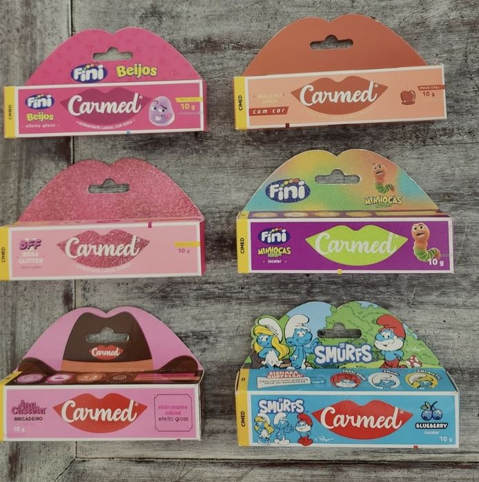 Kit 6 carmeds hidratantes labiais