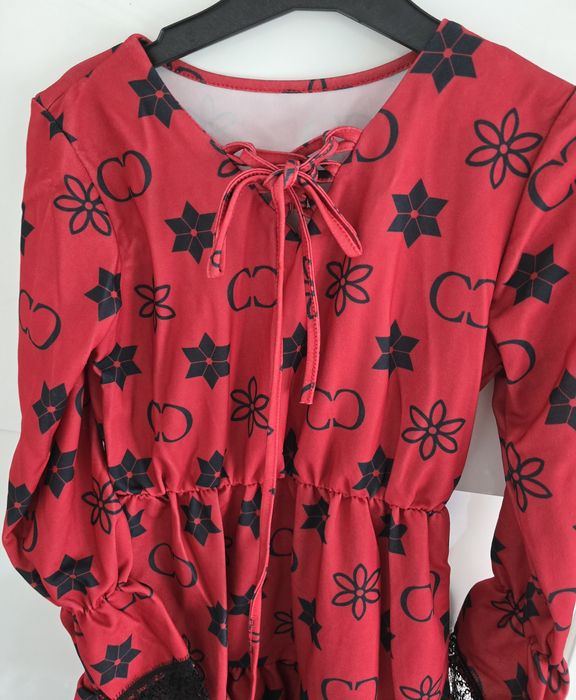 Nowa sukienka Święta czerwono czarna koronka 140 - 146 10 lat