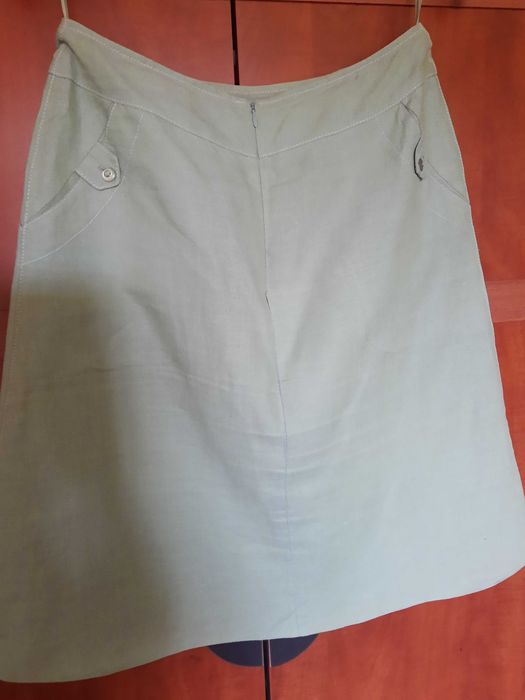 Spódnica zielona na lato 100% len marki BOLERO