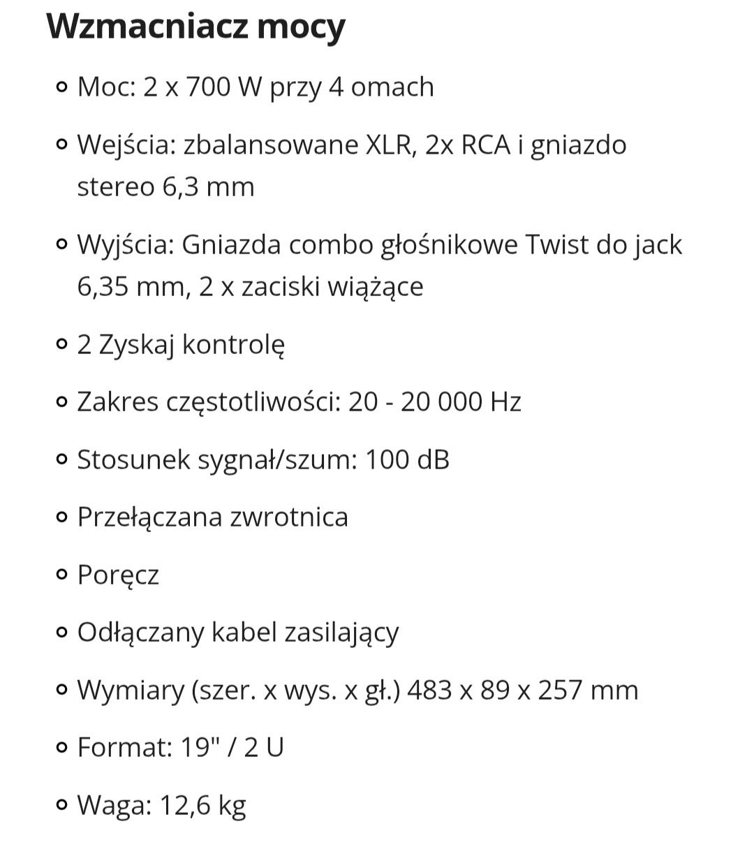 Wzmacniacz, końcówka mocy QSC GX5