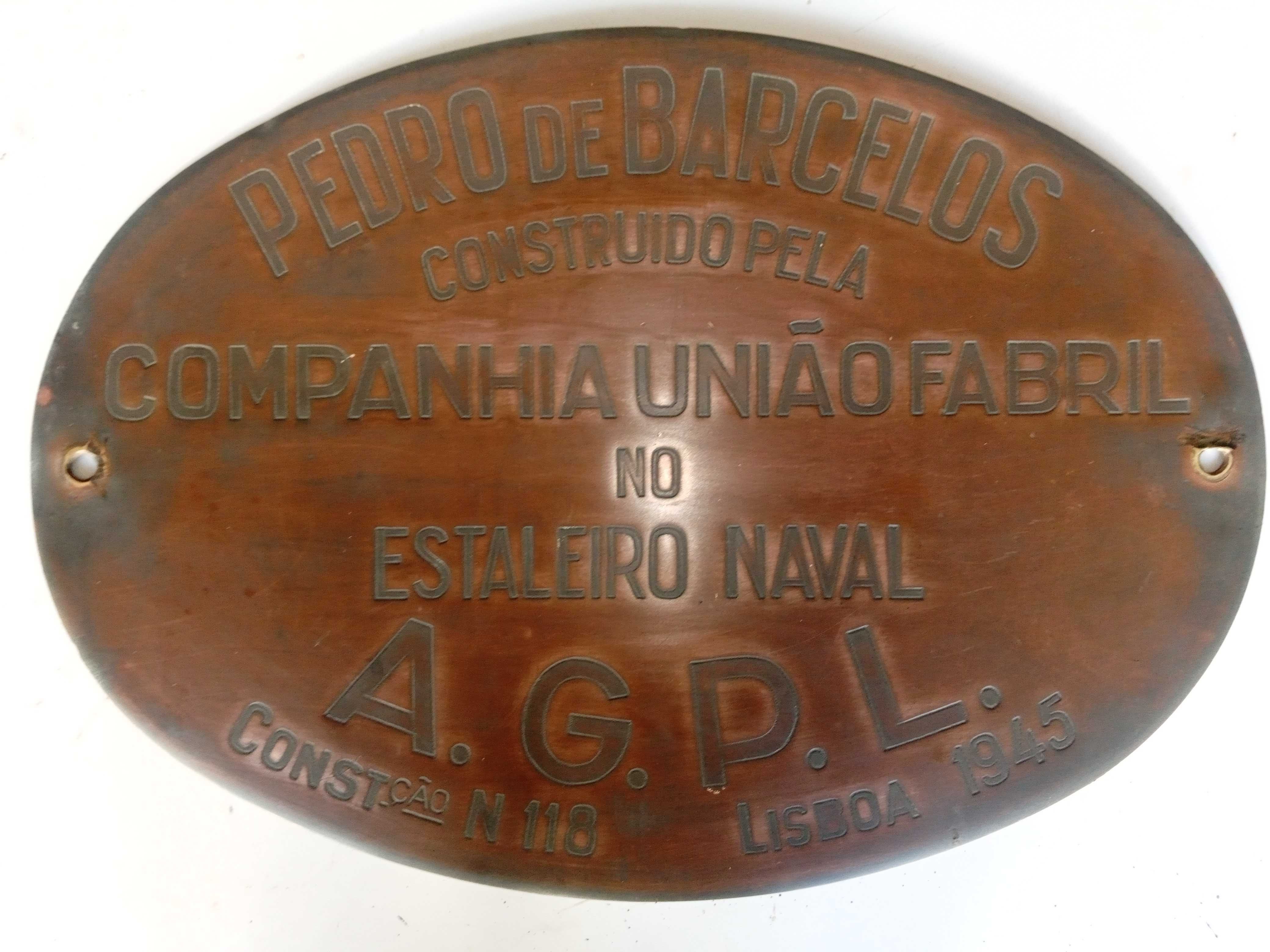 Placa de construção de navio