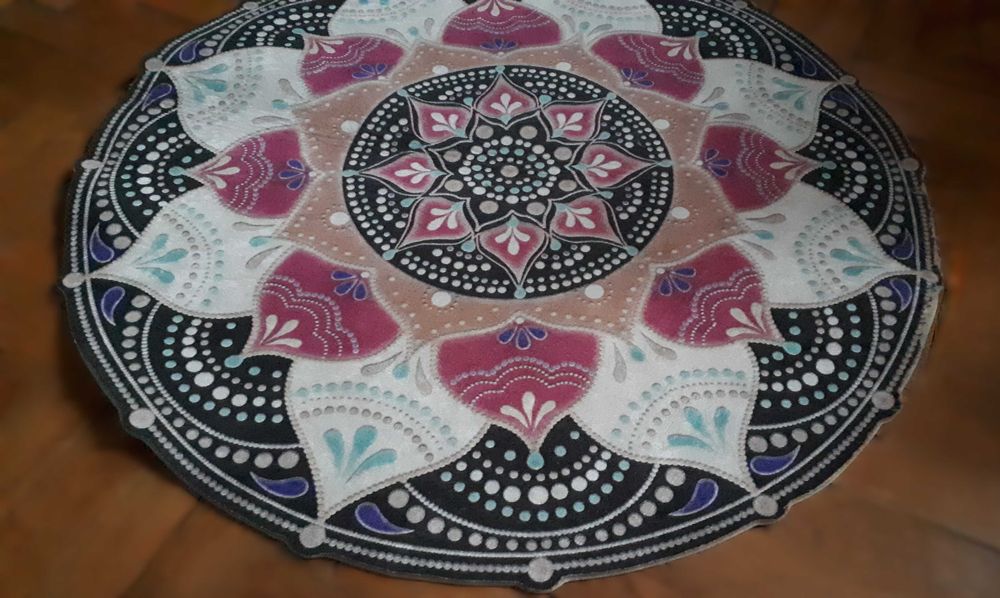 dywanik okrągły indyjski wzór