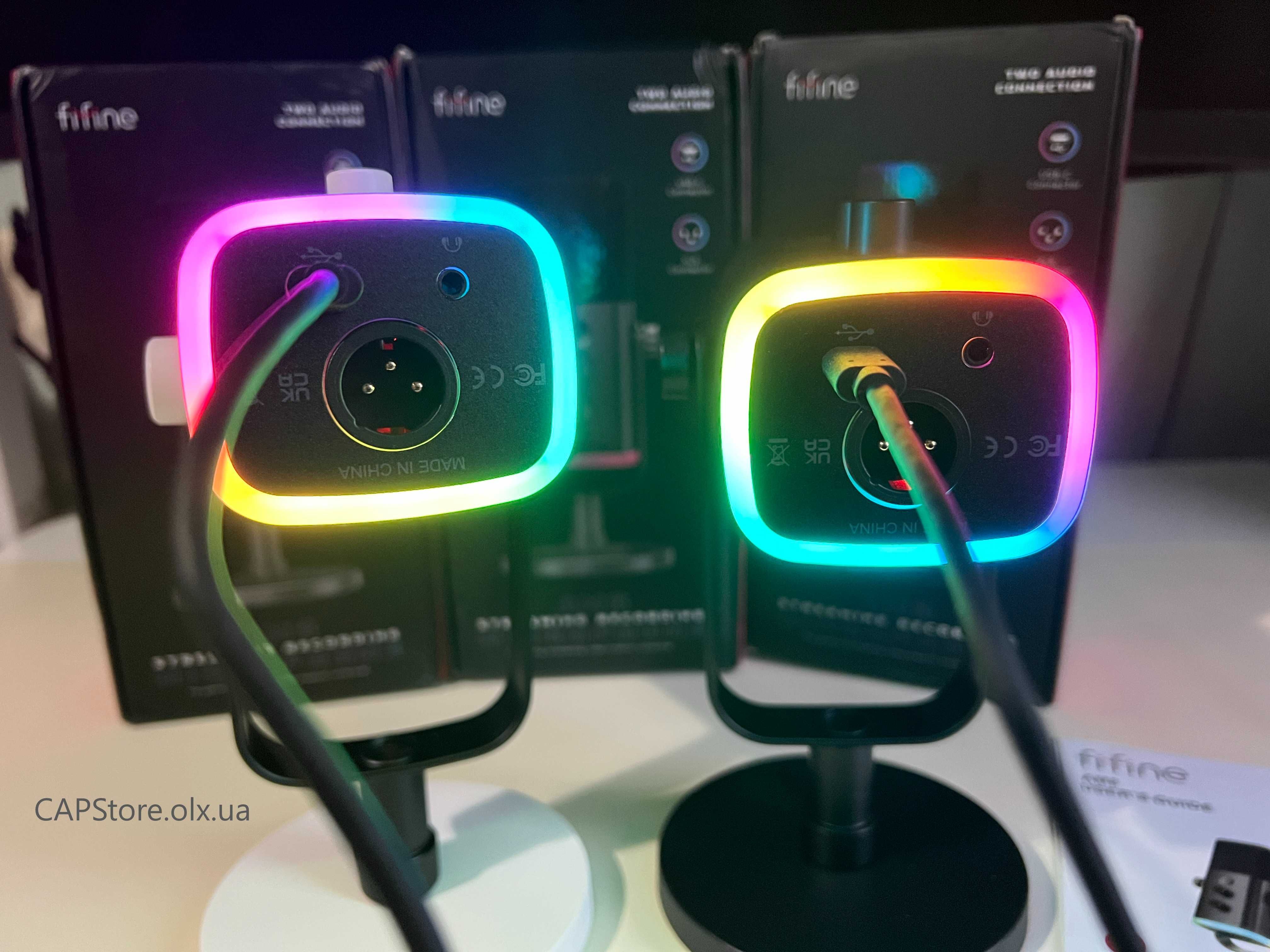 Новий Мікрофон Fifine AmpliGame AM8. Динамічний, з RGB, USB-C, XLR