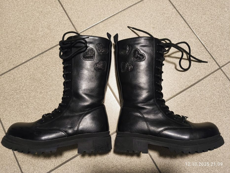 Wysokie kozaki zimowe dziewczęce rozmiar 36