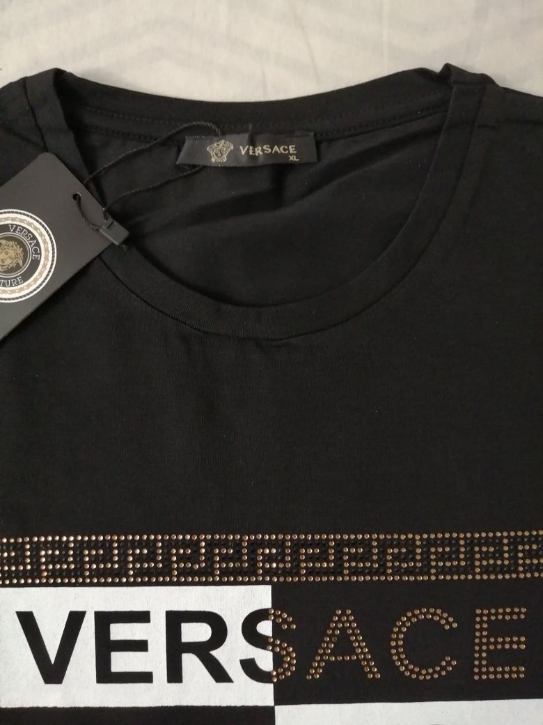 NOWA damska koszulka Versace t-shirt meduza bluzka czarna L 40 XL 42