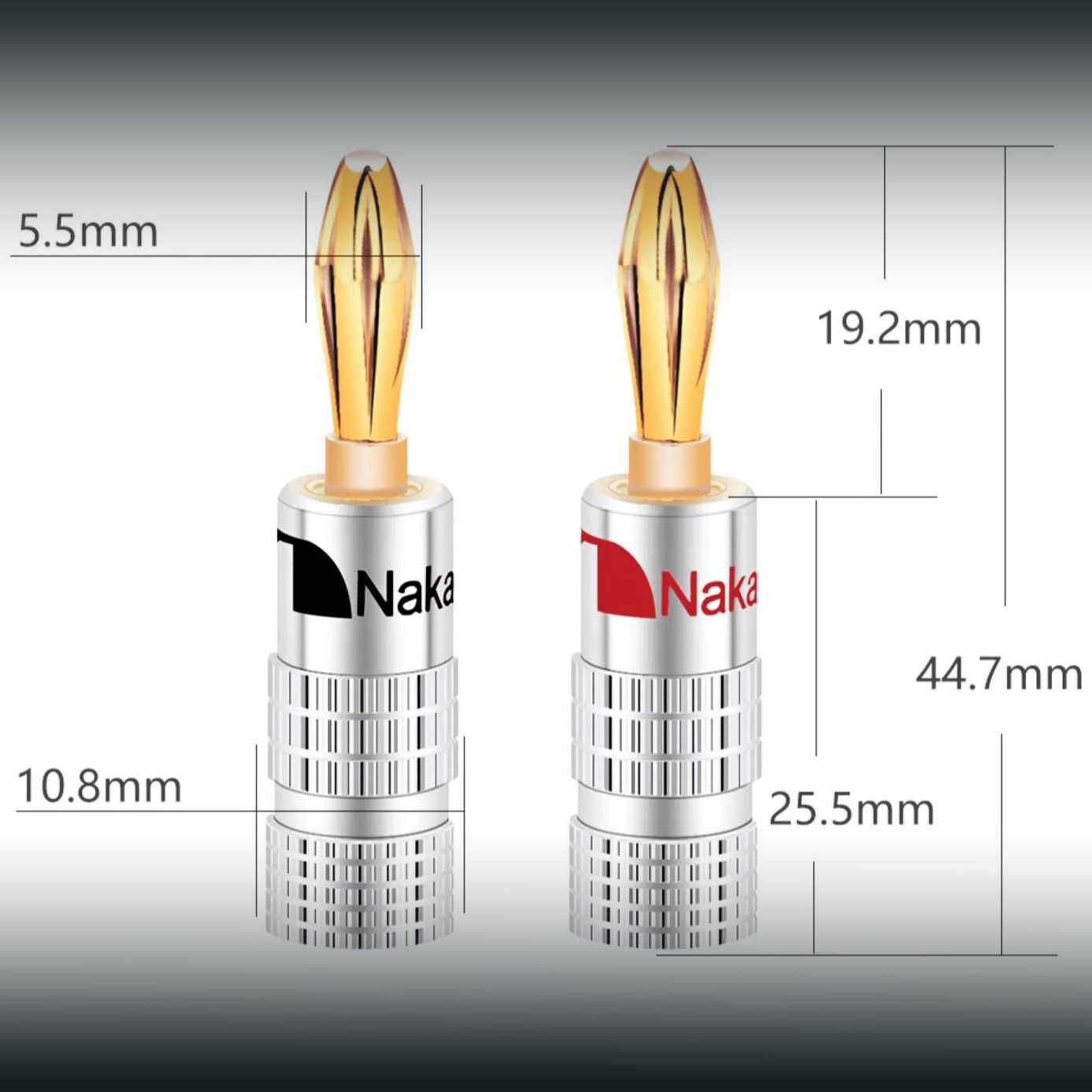 Nakamichi позолочені Hi-Fi Banana штекери – 4 шт. (2 пари)