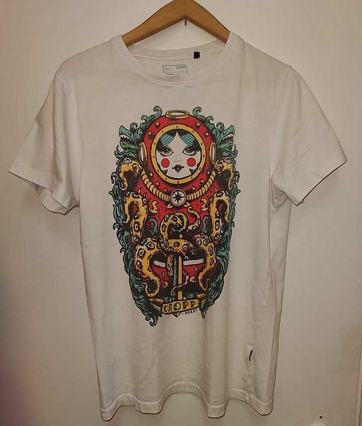 Koszulka męska t-shirt Cropp biały rozm. M