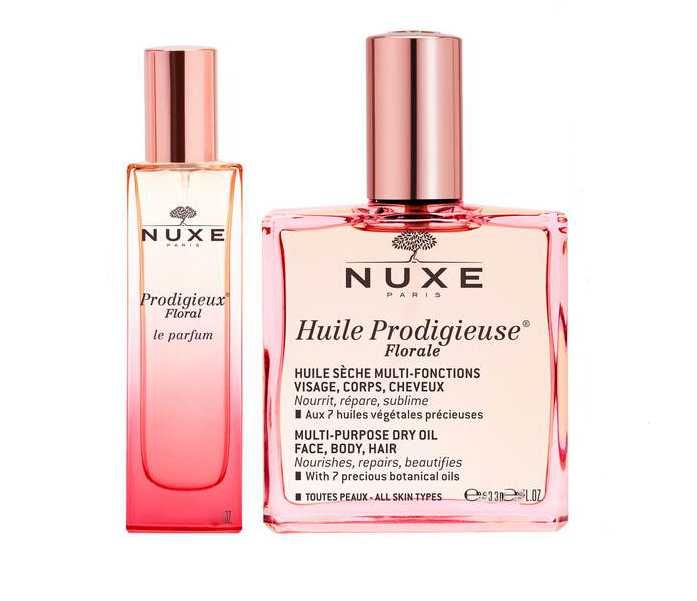 Nuxe Prodigieux Floral духи парфюм и Huile Multi-Purpose масло олія