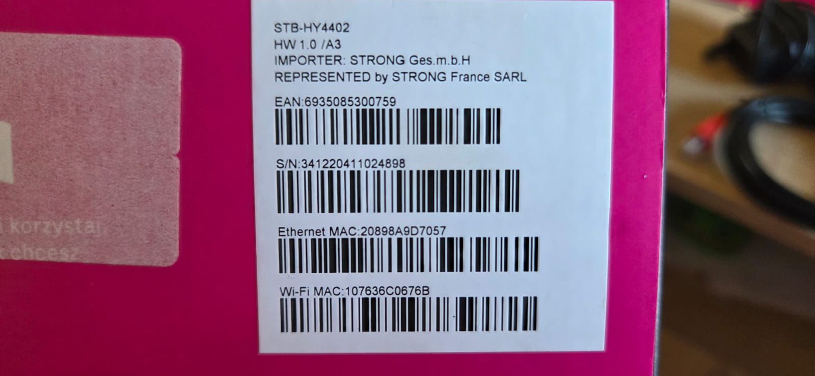 Dekoder TV Box T-Mobile STB-HY4402