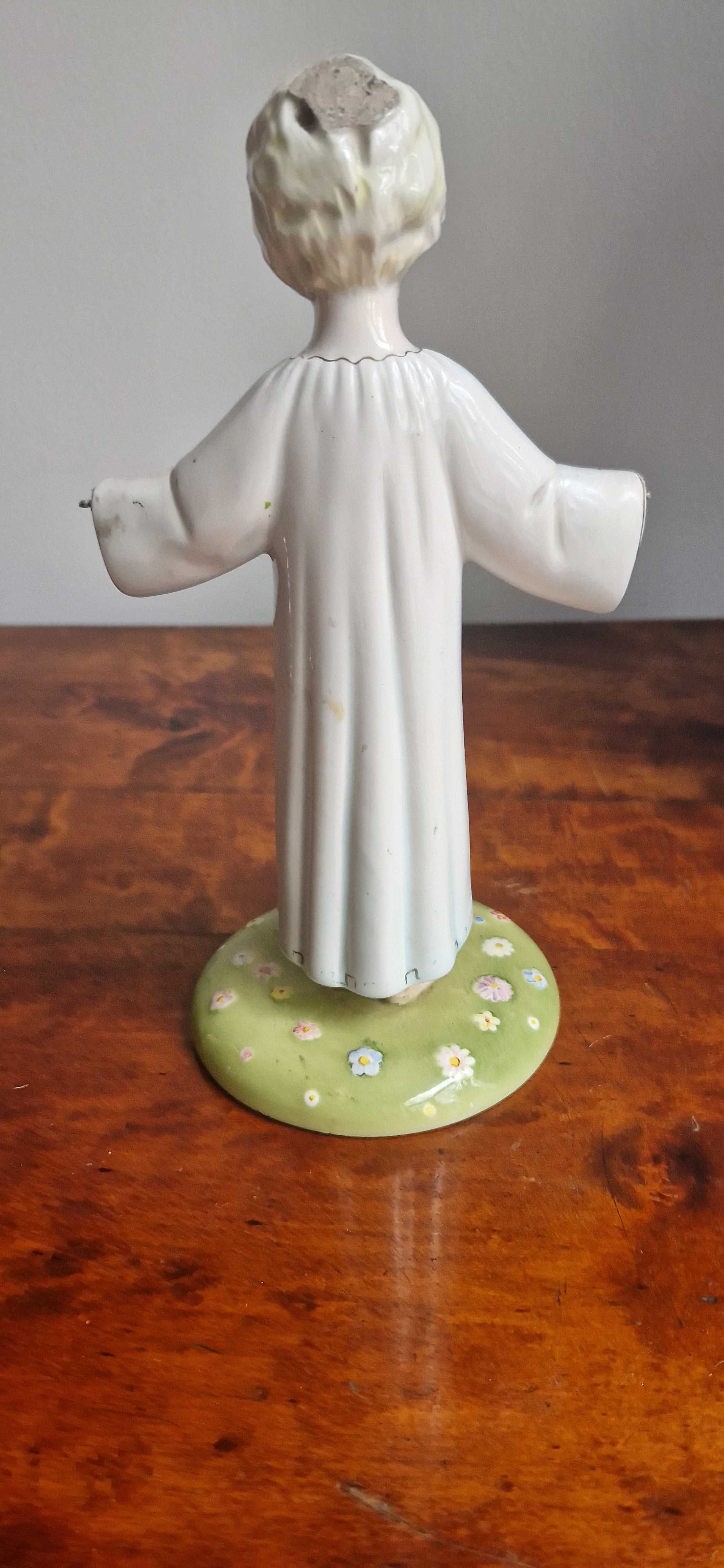 Rzeźba Jezus porcelana Italy dewocjonalia sakralna dekor sygnowany