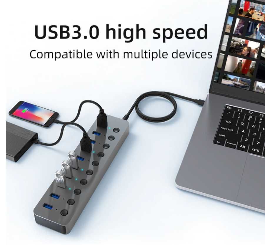 USB hub Blueendless USB 3.0 концентратор 7 10 портов USB хаб