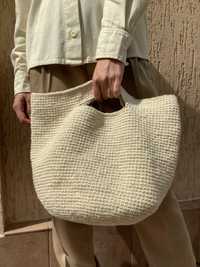 Сумка вʼязана з джуту Плетена сумка  Натуральна сумка Джутовая сумка