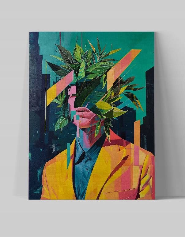 Obraz na płótnie "Kobieta roślin w abstrakcji" 30x40 cm