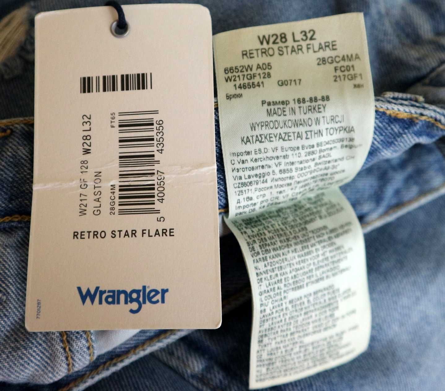 Wrangler Retro Star Flare spodnie jeansy dzwony W28 L32 pas 2 x 38 cm