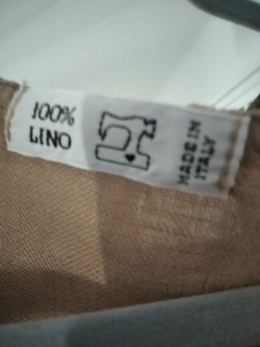 Bluzka 100% len brązowa