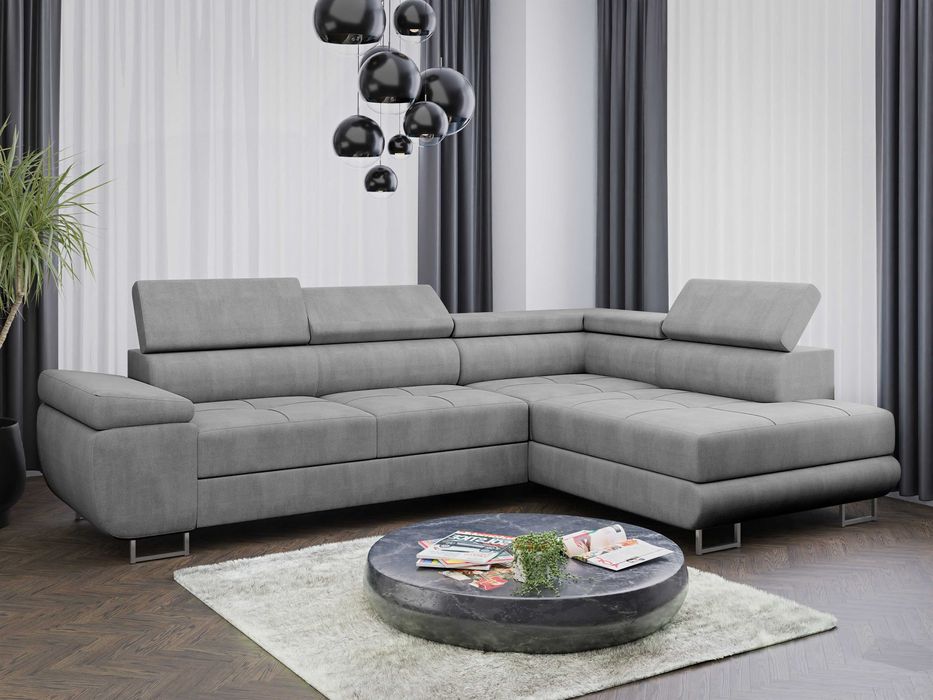 Narożnik Sofa Anton L funkcja spania delfin Cosmic 3 sprezyna falista