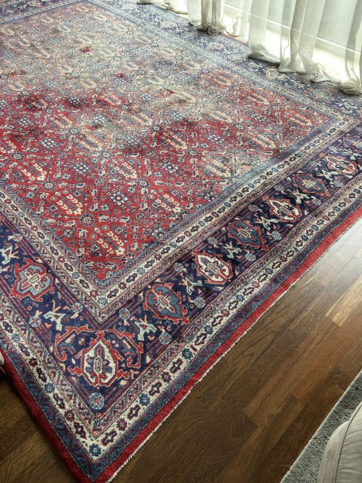 Tapete oriental indiano em pura lã feito à mao,original,lavado.345x240