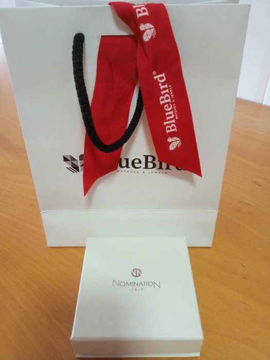 Pulseira nova com caixa/saca Aço-Zr-Ouro "Bluebird" Royaldream