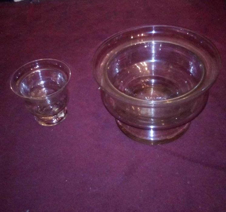 Taças bases tigelas cristal, 1 pesada/4 com base tig (algs min pontos)