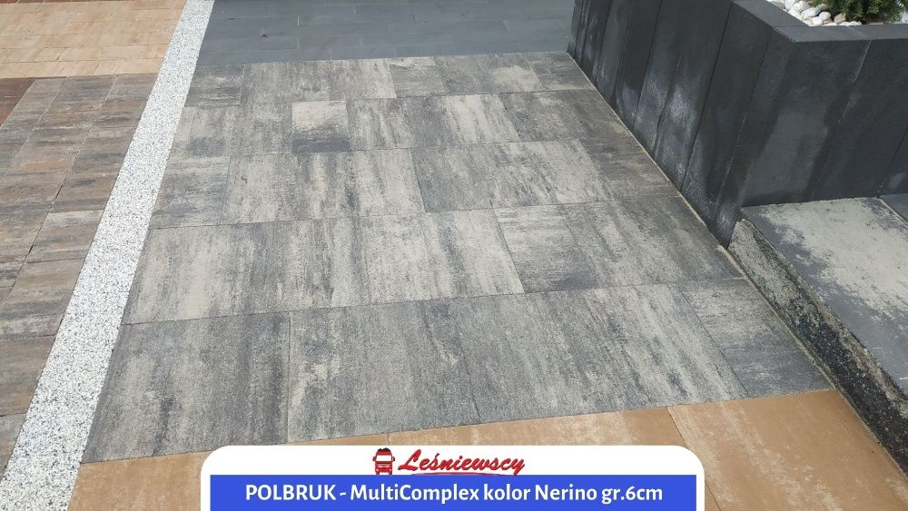 Kostka brukowa Polbruk-MultiComplex na podjazd taras 6cm duże kształty
