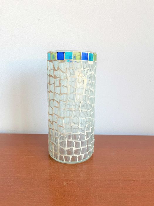 Jarra em Vidro com Vidrinhos Quadrados - 20 cm