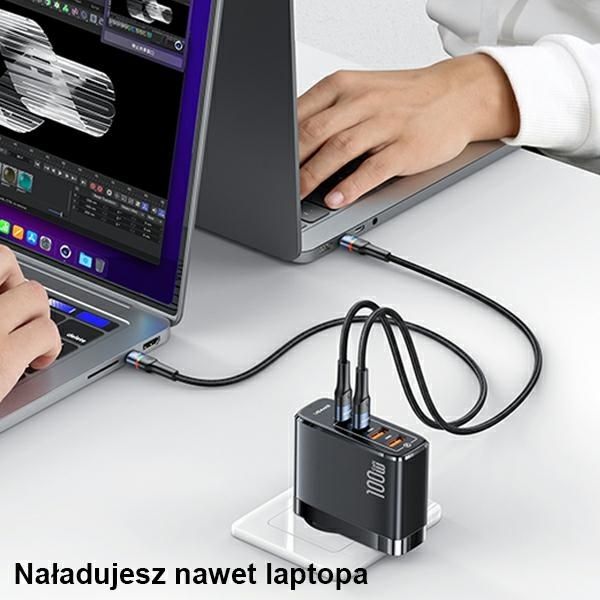 Ładowarka USAMS T44 100W Super Fast Charge z 4 portami USB