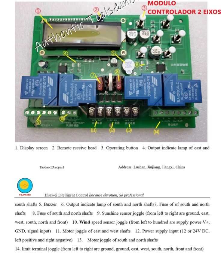 Kit Seguidor Solar 1 Eixo ou 2 Eixos 12v/24v