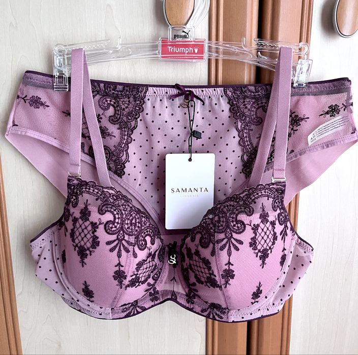 Zestaw bielizny Samanta Lingerie biustonosz push up + majtki