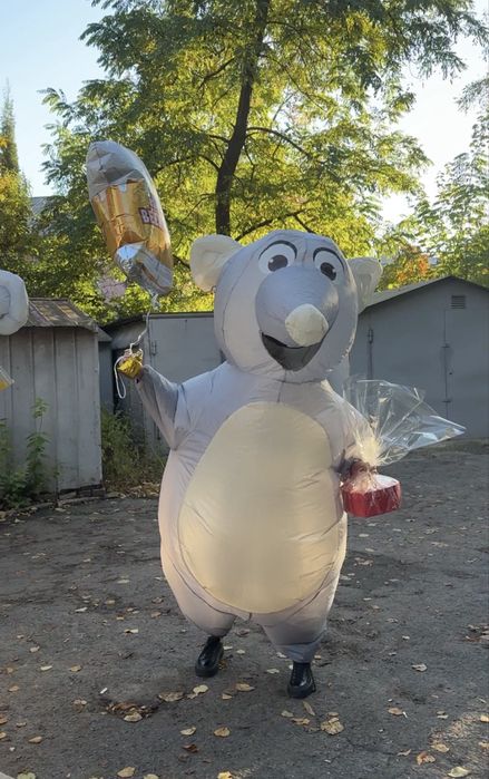 Надувной костюм крысы, мышки, в наявності 3 шт.